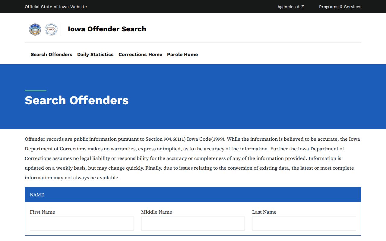 Iowa DOC offender photo search after an Ida County arrest